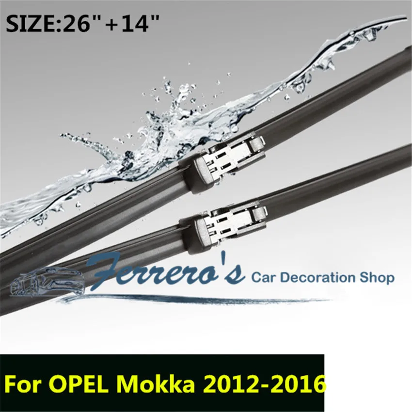 

2pcs/lot SG-002 Wiper blades for 2012-2016 OPEL Mokka 26"+14" fit push button type wiper arms only car accessories