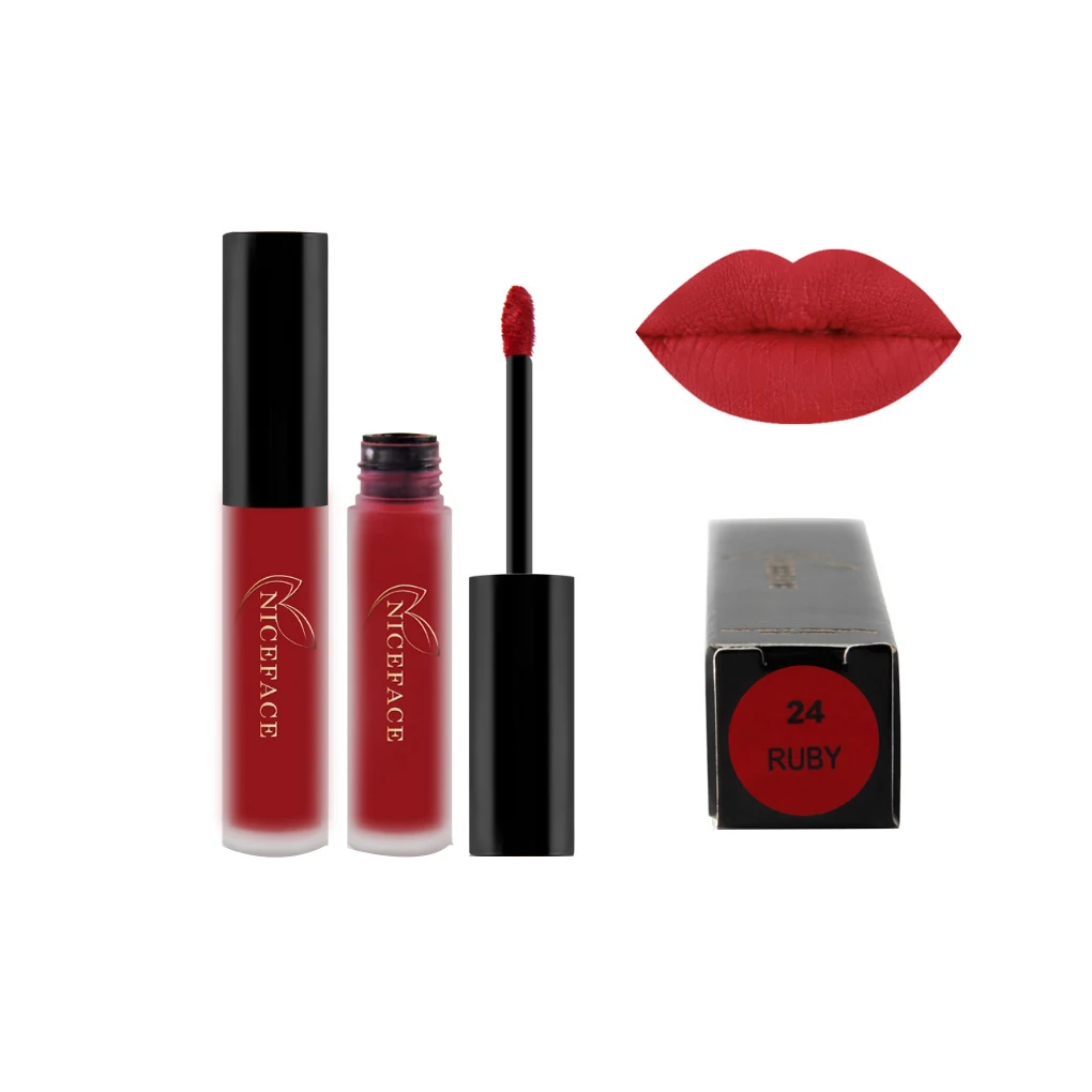 BGVfiveNICEFACE 26 Colors Lip Gloss Waterproof Matt Matte Long Lasting Lipstick Lips Makeup Lipstick
