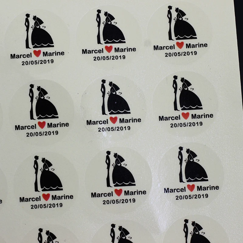 Fontes do Casamento Decalques do Logotipo Adesivos Transparentes Cílios Nome Personalizad 3cm 100 Pcs 5 Material escolar e de escritório