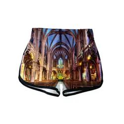 POP 2019 3D Notre Dame de Paris принт женские летние повседневные сексуальные шорты 2019 повседневные женские летние Горячая Распродажа k-pops шорты плюс