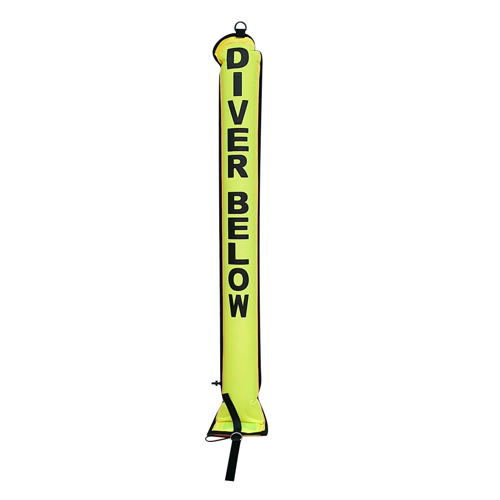 1.2m/4ft High Visibility Inflatable Scuba Diving SMB Surface Marker Buoy Underwater Safety Float Sausage Signal Tube Accessories