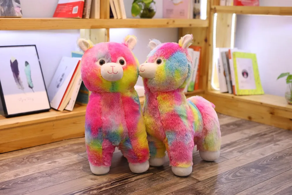 1 шт. 45 см Милая красочная плюшевая игрушечная Альпака kawaii Rainbow Alpacasso овечка лама Куклы Мягкие подушки детские подарки на день рождения