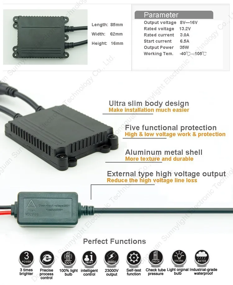 35W super slim for hid xenon kit