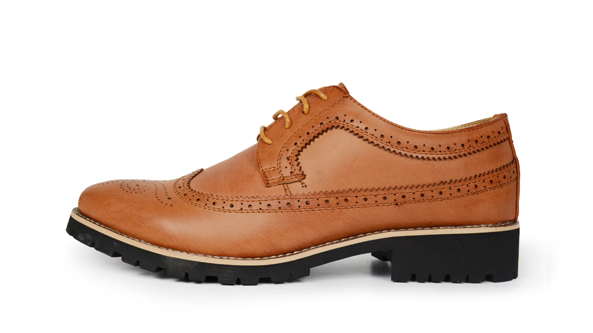 Деловая обувь; мужская модельная повседневная кожаная обувь с перфорацией типа «броги»; мужские туфли-оксфорды в британском стиле; дышащая Модная брендовая обувь для мужчин; мужская обувь - Цвет: Brown