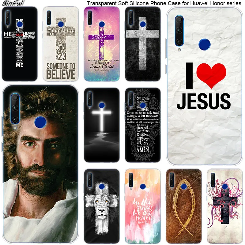 

Bible Jesus Christ Christian Silicone Phone Case for Huawei Honor 20 20i 10 9 8 Lite 8X 8C 8A 8S 7S 7A Pro View 20 Fashion Cover