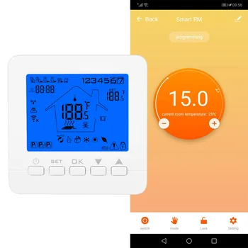 

16A Smart Wi-Fi Programmable Digital Touch Screen Heating Thermostat Weekly Programming Room Floor Temperature Controller