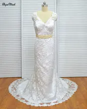Real Picture Princess Maternity Wedding Dress Cheap Bride Dresses For White Cap Sleeves V-Neck Lace Women Bride Gown 2018 polyester bride to be deep v lace sleepwear gown white