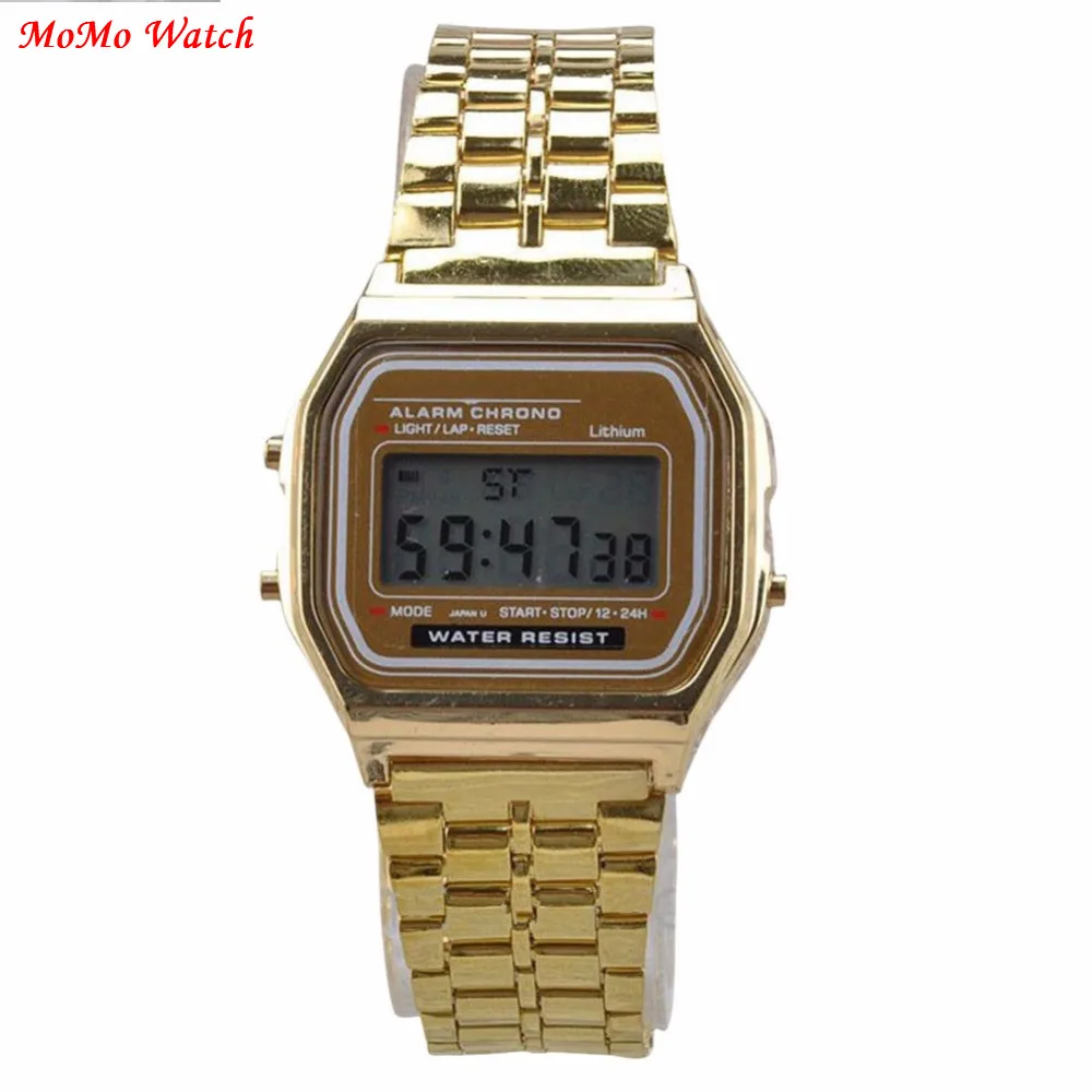 Fashion Gold Silver Watches Men Vintage Watch Electronic Digital