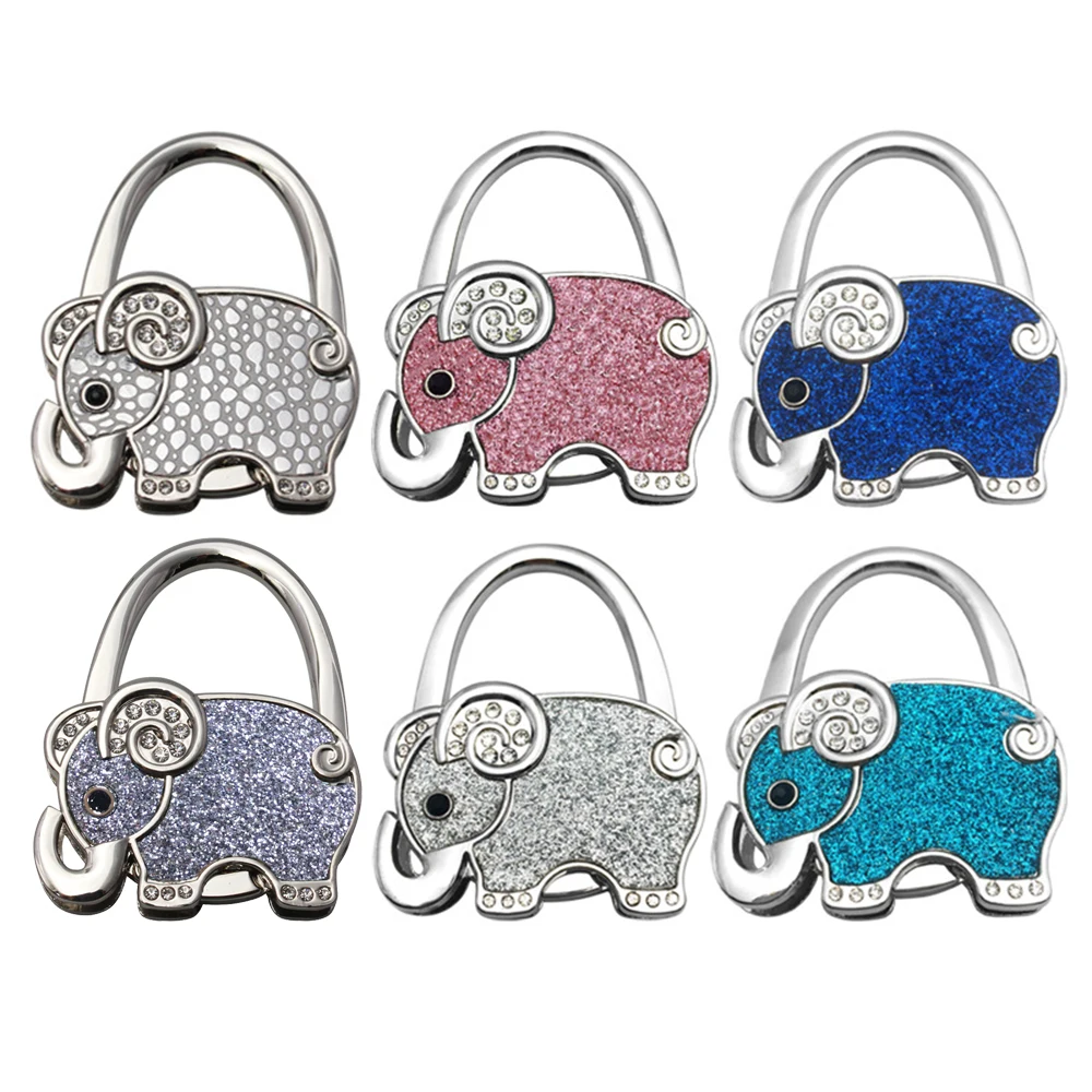 

Cute elephant Portable Metal Foldable Bag Purse Hook Handbag Hanger Purse Hook Handbag Holder Shell Bag Folding Table Hook