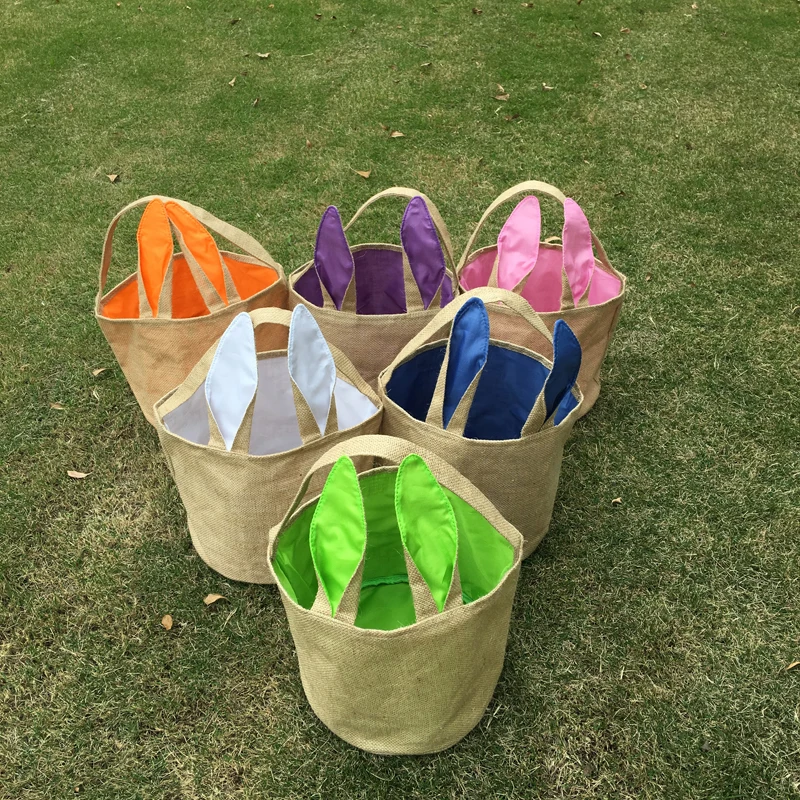 Schnelles 1010235 Domil Ostern Sackleinen Verschiffen Großhandel Eimer Tote Bunny Osterkorb Mit Ohren rPCwrR6q