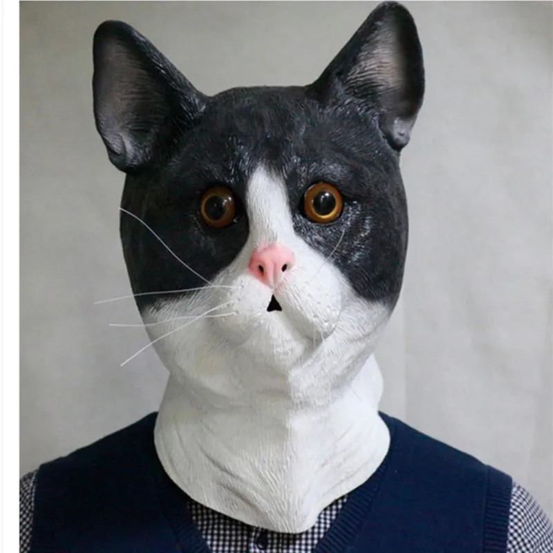 Хэллоуин маска милый кот латексная резина полный лицо с вечерние Косплей