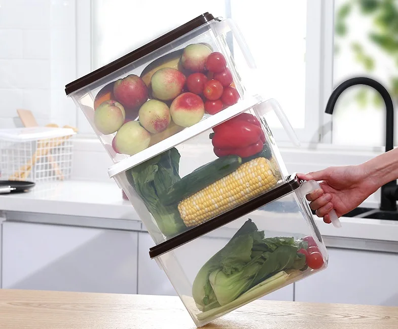 Коробки для хранения холодильника, кухонные Прозрачные PP Ящики для хранения зерна контейнер для хранения фасоли содержат герметичный Домашний Органайзер контейнер для еды