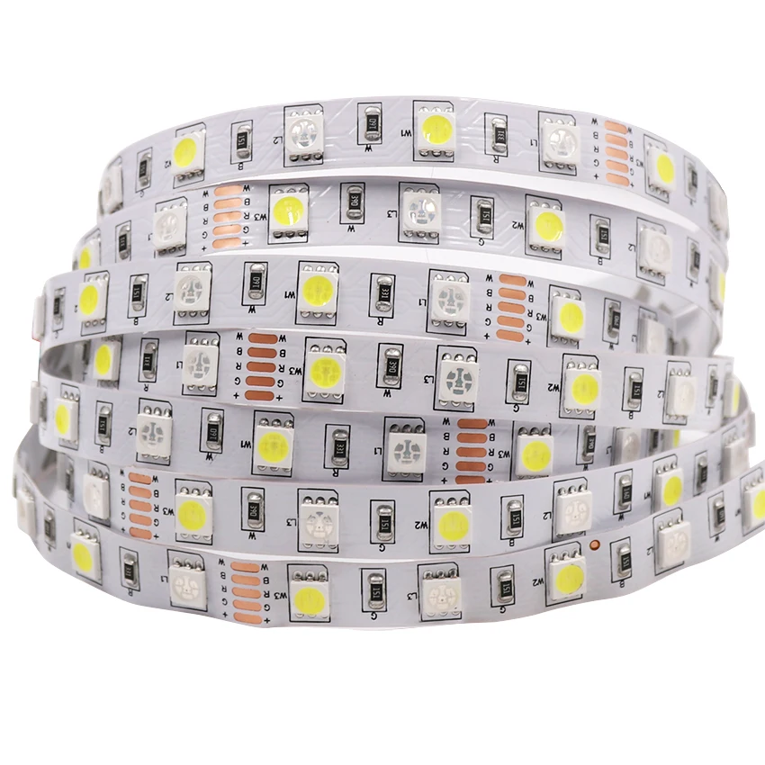 buy DC12V 5m lot SMD 5050 60LEDs m IP20 IP65 Monochrome RGBW RGBWW Flexible Led Light Strip