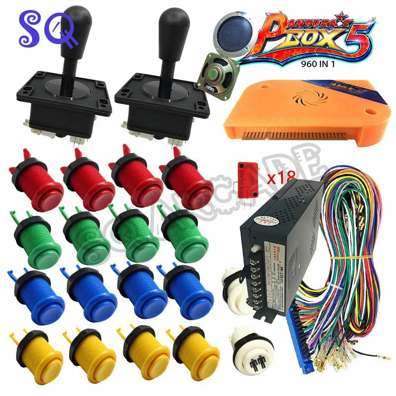 happ joystick Комплекты деталей для игровых машин комплект pandora box 5 Аркада 960 в 1 игровой автомат контроллер VGA/HDMI с 28 мм монтажными кнопками - Цвет: happ joystick