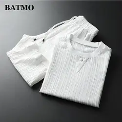 BATMO 2019 Новое поступление лето высокого качества Ice Silk, для мужчин наборы футболок, футболки + шорты, большие размеры M-4XL TZ1851