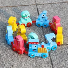 2018 Wooden Alphabet train Educational Developmental Baby Kids Training Toy Number Colorful Wooden Assemble Toy Set Palying Toys