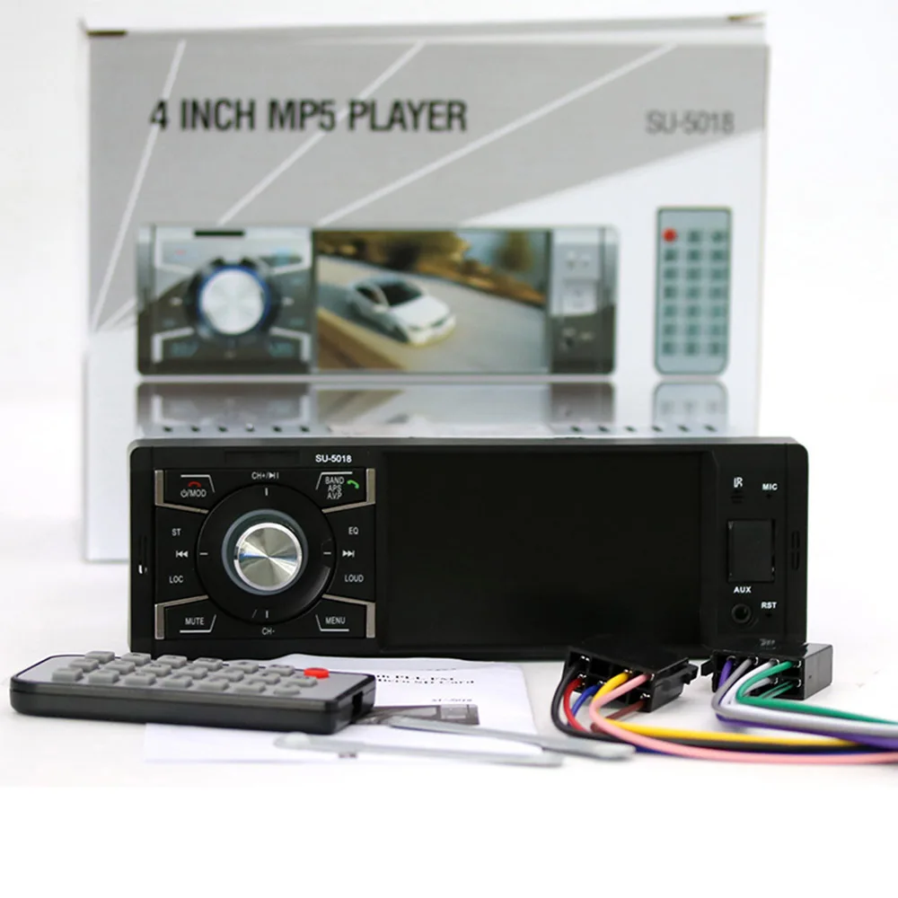 Car Radio 4.1 Inch Audio Stereo AUX USB FM Radio Station Bluetooth Autoradio with Rearview