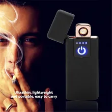 Двухсторонняя электрическая зажигалка с зажиганием, USB плазменная дуговая зажигалка, ветрозащитная Вольфрамовая турбо Зажигалка для табака, мужские подарки