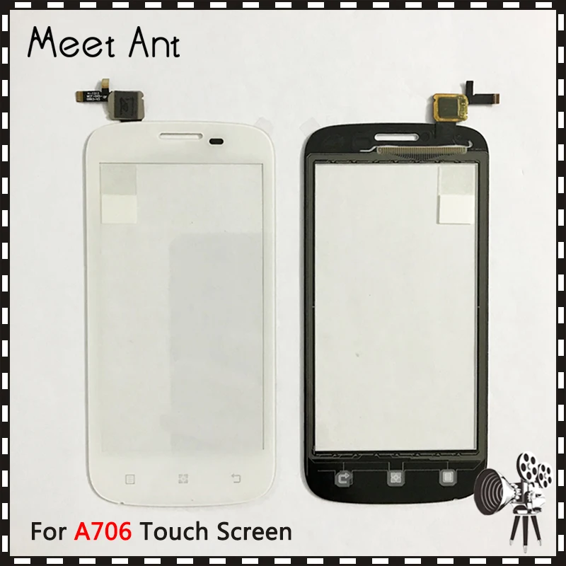 Замена высокого качества 4," для lenovo A706 сенсорный экран дигитайзер сенсор внешняя стеклянная панель объектива