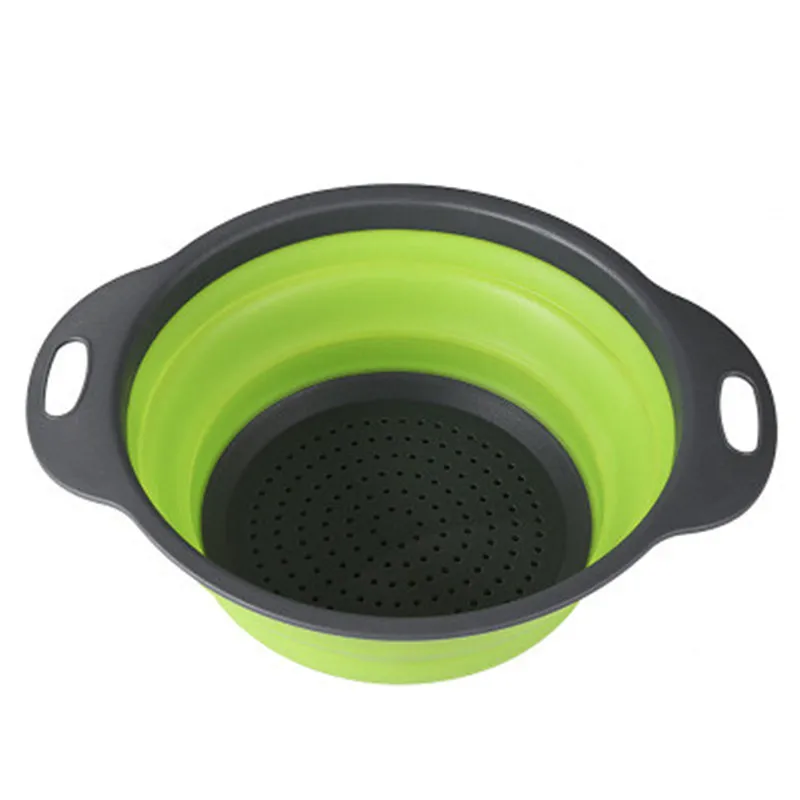 

Fruit Vegetable Washing Basket Strainer With Handle Kitchen Accessories Tool Silicone Collapsible Colander Food Pot Mesh Skimmer