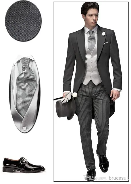 New Customize Elegant Dark Grey Suit Wedding Tuxedo For Men Ball New Customize Elegant Dark Grey Suit Wedding Tuxedo For Men Ball Gown 3 Pieces