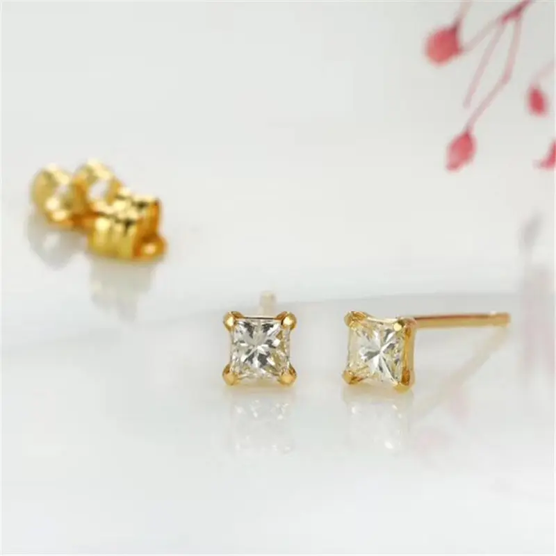Aazuo 18 К желтого золота белого золота с настоящими бриллиантами Длинное колье квадратная серьга для женщин девушек Подарок Мода JewelryAu750