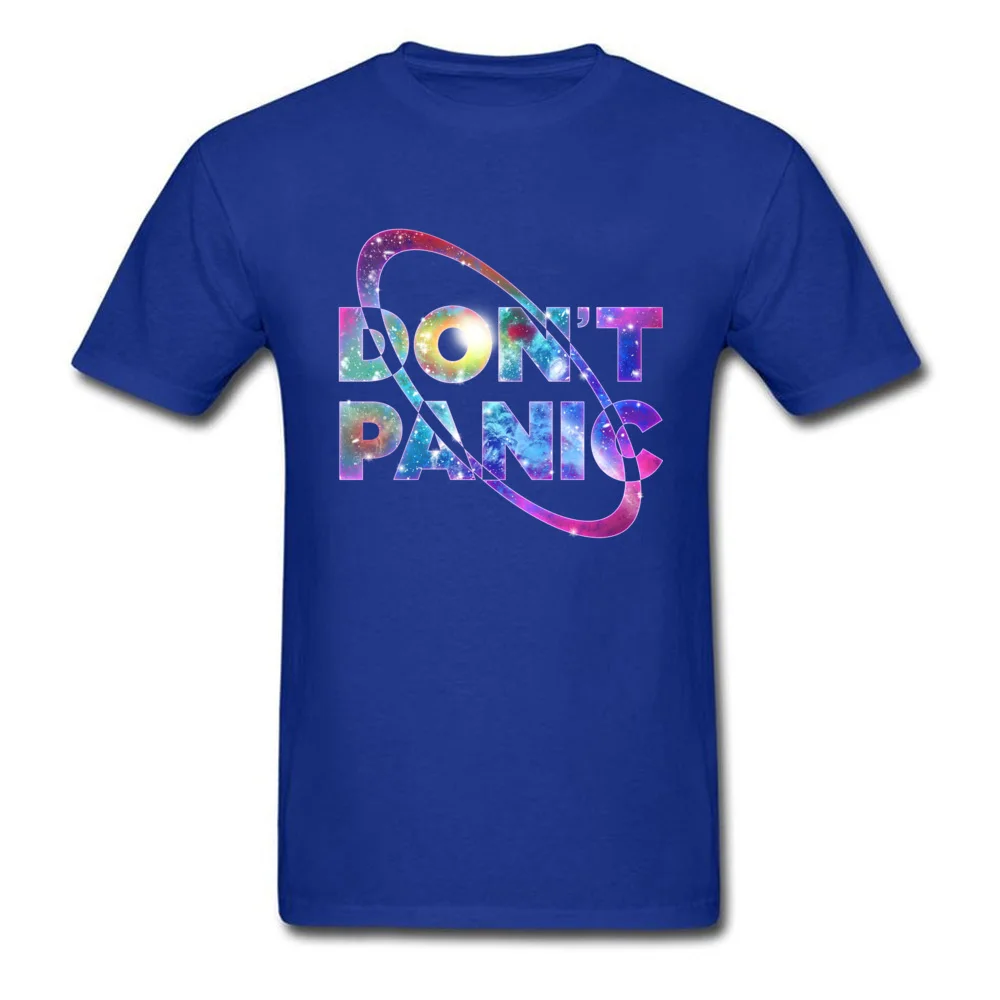 Men 2018 New Simple Style Tees O-Neck Summer/Autumn Pure Cotton Tshirts Fitness Tight Short Sleeve dont panic T Shirt dont panic blue