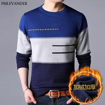 

Pullover Brand Men Sweater Hombre Clothing O-neck knitwear Thick Liner Sweater Men