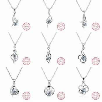 

2018 New Arrivals 925 Sterling Silver Necklaces Pendants For Women Sterling-Silver-Jewelry Wedding Lover Valentine's Day Gifts