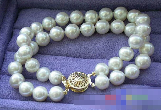 

09452 2ROW WHITE ROUND FRESHWATER CULTURED PEARL BRACELE