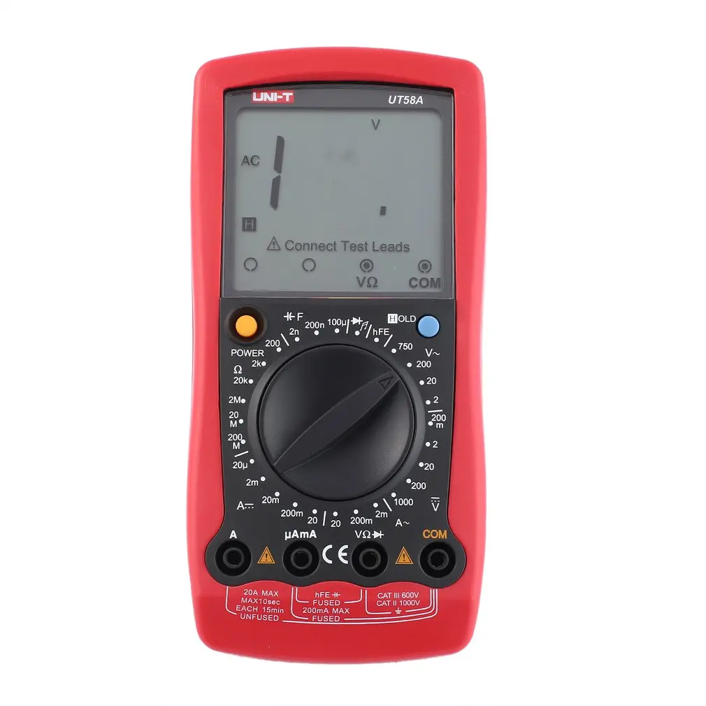 

UNIT Digital Multimeter DC/AC Voltage Current Meter Handheld Ammeter Ohm Diode Capacitance Tester 1999 Counts Multitester UT58A