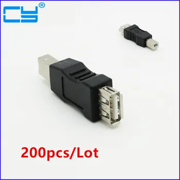

200pcs/Lot USB A female to B male converter adapter USB AF to BM Convert a A Male into B Male By DHL UPS EMS