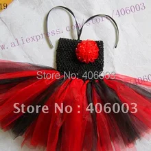 Вязаные крючком платья для маленьких девочек; красные и черные пачки для малышей; 6*6 дюймов; платье-пачка для новорожденных