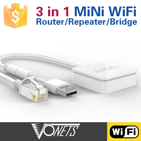 Умный мини Wi Fi беспроводной сетевой маршрутизатор и мостовой ретранслятор с 1 WAN/1