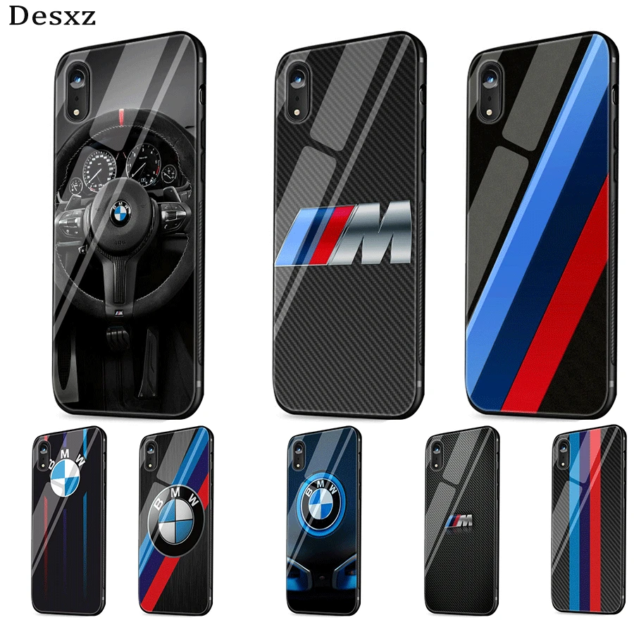 

Gerleek Glass Phone Case BMW For iPhone 5 5s SE 6 6s 7 8 Plus XR X XS Max
