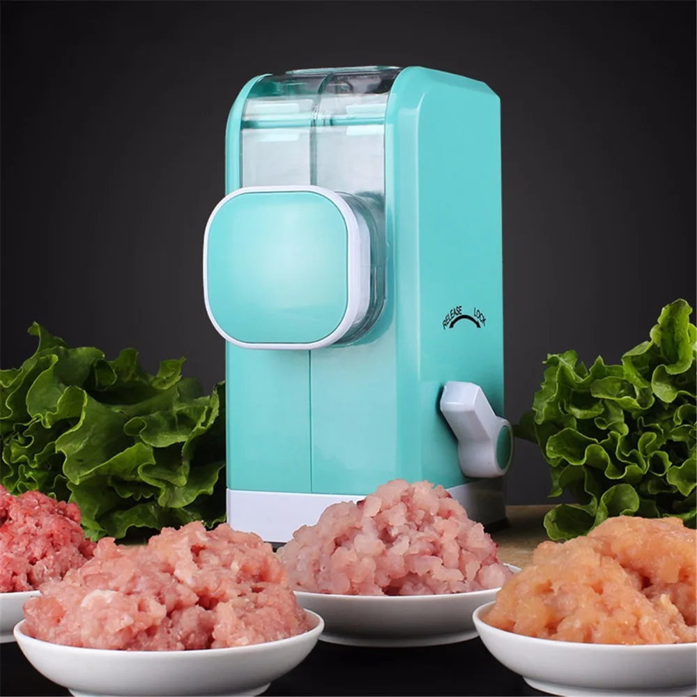 

Blue 6 stainless steel blade manual meat chopper food slicer mini meat grinder mincer machine for vegetable kitchen tools