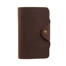 Винтажные мужские кошельки Crazy Horse из натуральной кожи, коричневый цвет, кошелек, кошелек, Воловья кожа, кошельки, держатель для карт# VP-J8033