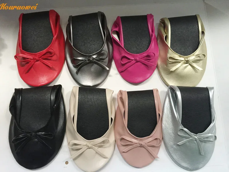 Free Shipping Indispensable Women Flats Shoes Gold Foldable Ballet Indispensable Women Flats Shoes Gold Foldable Ballet Flat In Bag Roll Up With Logo Ballerina S From On Aliexpress