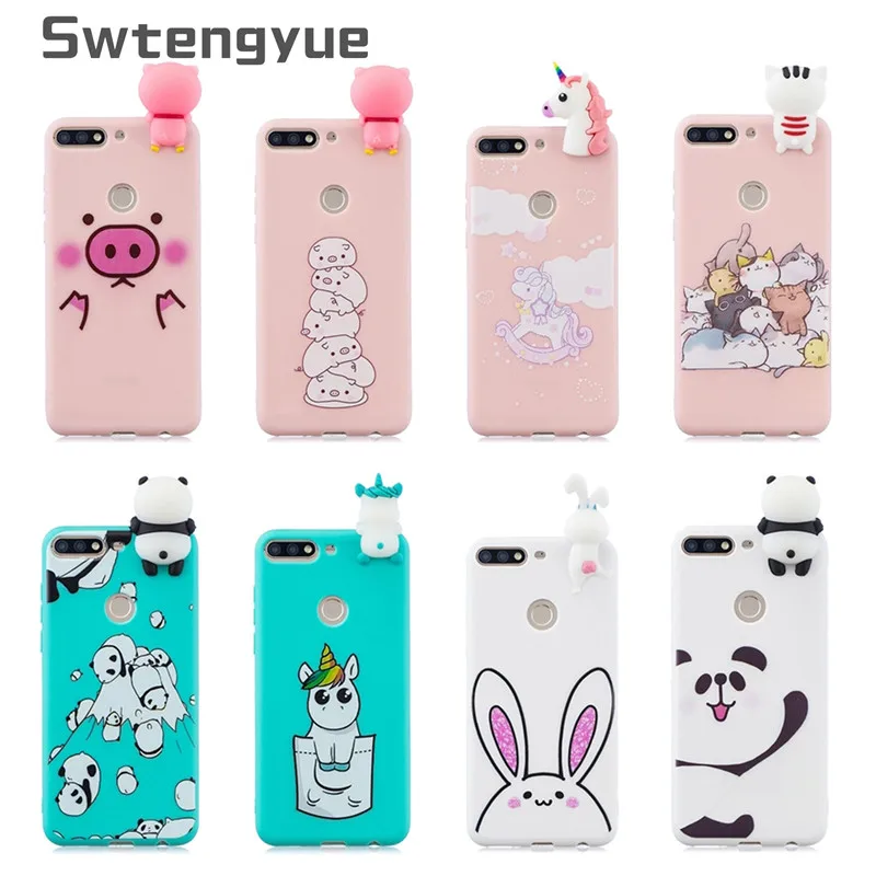 

3D Cartoon case on For Funda Huawei Honor 7C AUM-L41 5.7" cover Silicone Soft TPU case For Coque Huawei Honor 7C Doll Toy Cases