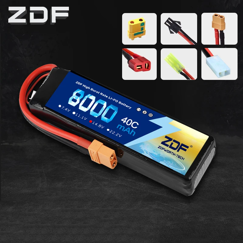 ZDF мощность 8000mAh Lipo батарея 14 8 V 40C беспилотные самолеты RC части автомобиля 4S