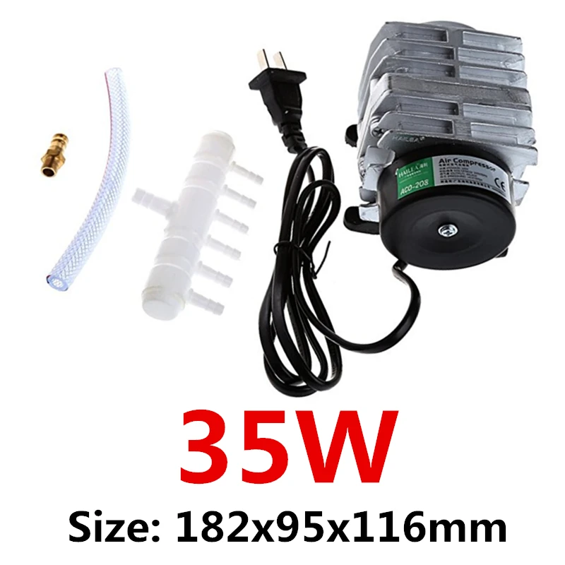 25W/30W/35W/45W Electromagnetic Air Compressor Super Aquarium Air Pump High Flow Fish Tank Pond Aerator Pump With Air Spliter - Цвет: ACO318-35W