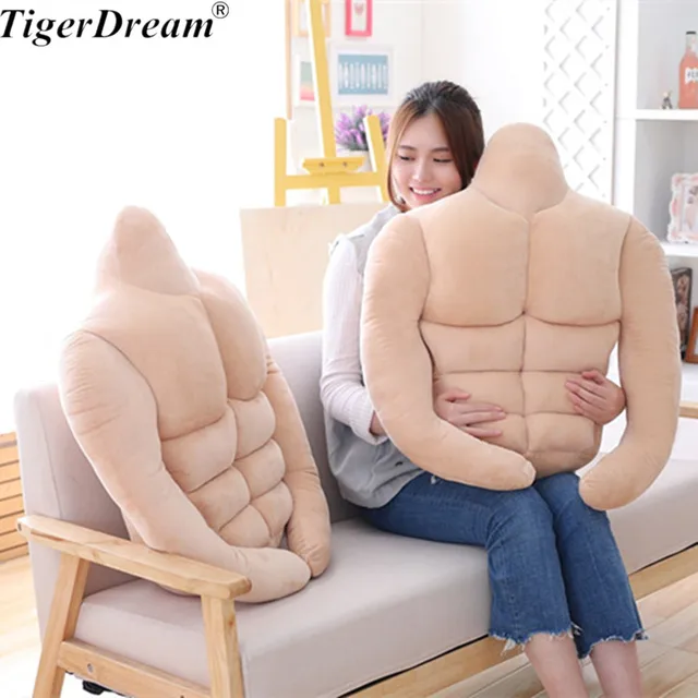 Cartoon Muscle Man Doll PP Cotton Stuffed Plush Toys Pectoral Muscle