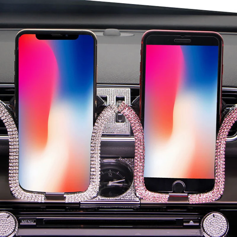 Универсальный автомобильный держатель для телефона с Острый Кристалл горный хрусталь Автомобильный держатель для крепления на вентиляционное отверстие держатель для сотового телефона для iPhone samsung автомобильный держатель