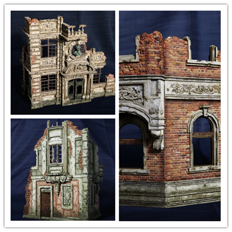 

1/35 Resin European Building Model kits War military WWII scene ruins set Unpainted Free shipping (simple packing) DY-35G