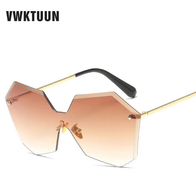 VWKTUUN женские крупные солнцезащитные очки цельные солнцезащитные очки Для мужчин без оправы большой кадр Винтаж солнцезащитные очки для