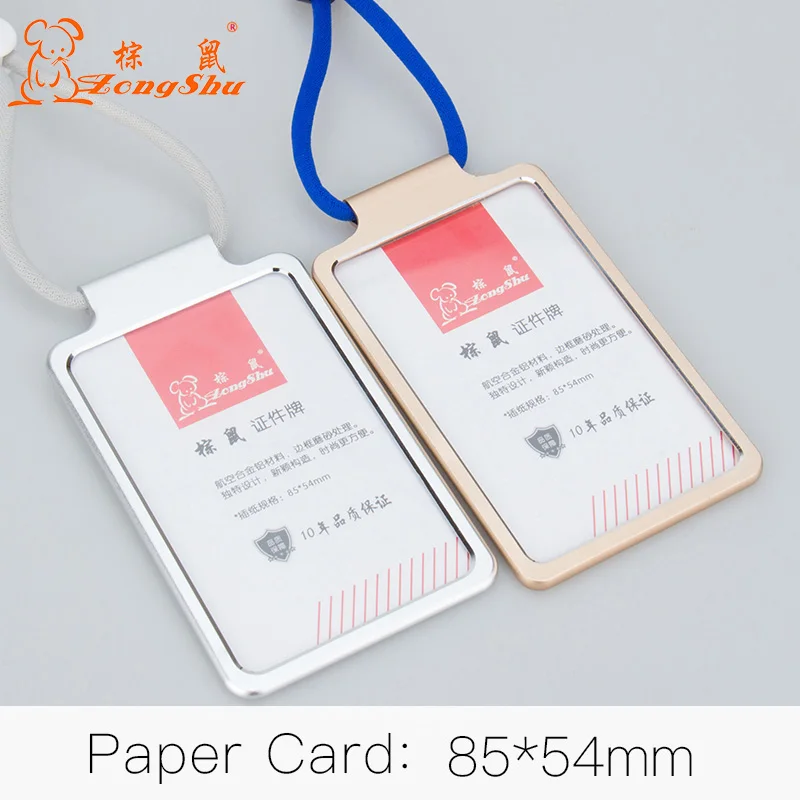 

Medium size aluminum unisex employee name card cover metal working certificate identity badge holder clerk office worker ID tag