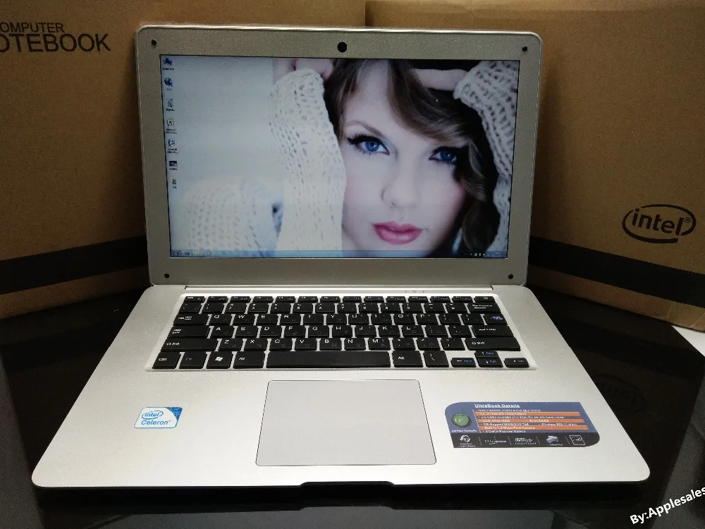 windows7/8/10 14 inch laptop Computer PC In-tel Celeron J1900 2.0GHZ Quad Core 4GB DDR3 & 750G WIFI HDMI WEBCAM Slim Ultrabook