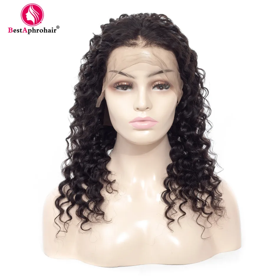 Aphro волос 150% плотность вьющиеся Синтетические волосы на кружеве натуральные волосы парики для женский, черный бразильский Волосы remy парики