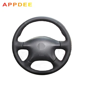 

Appdee Black Genuine Leathe Steering Wheel Cover for Nissan Almera N16 Pathfinder Primera Paladin X-Trail XTrail 2001-200