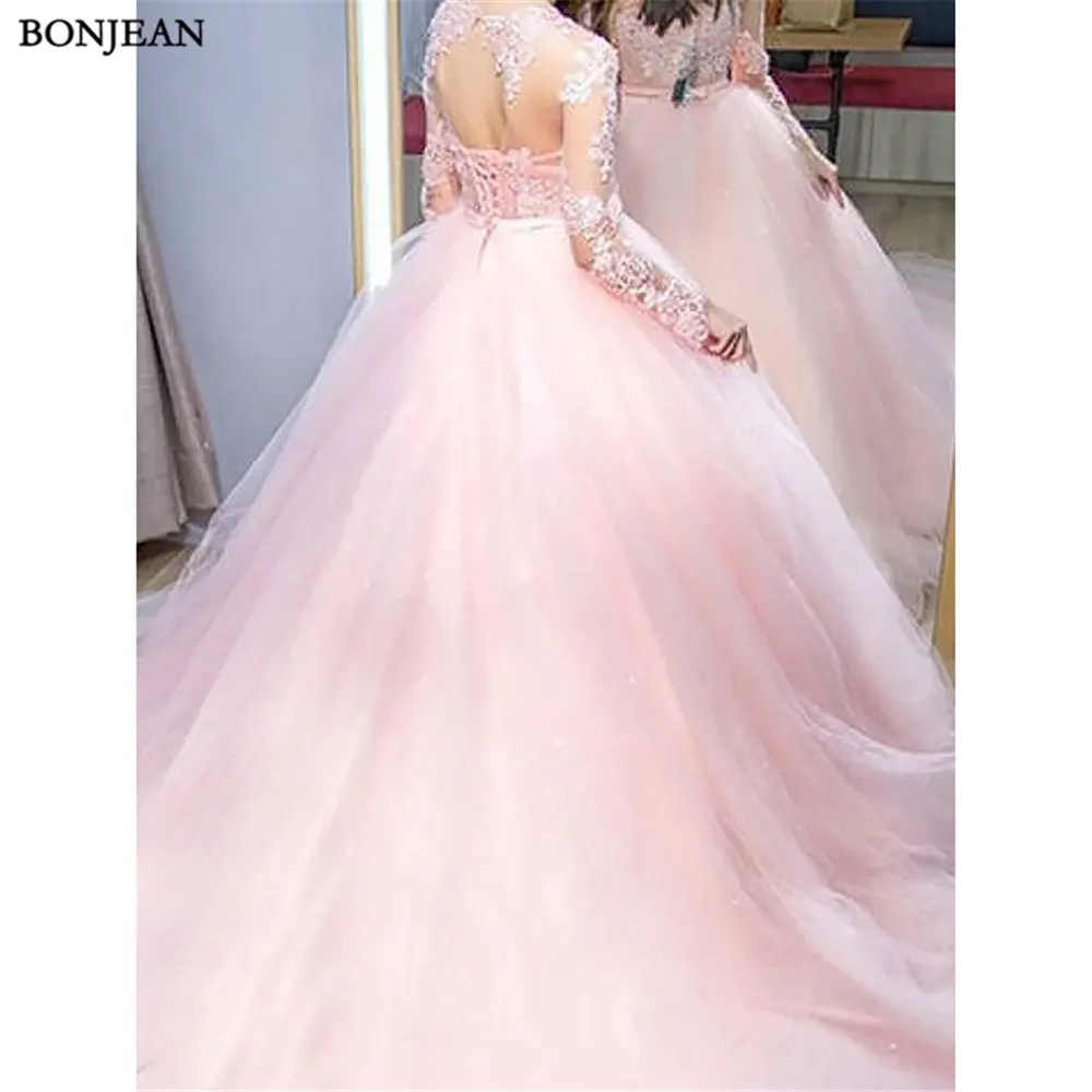Ball Gown Jewel Long Sleeves Sweep22